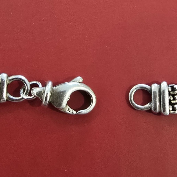 David Yurman 18K Gold & Sterling Silver Pave Diamond Pendant Box Chain Necklace - Picture 8 of 9